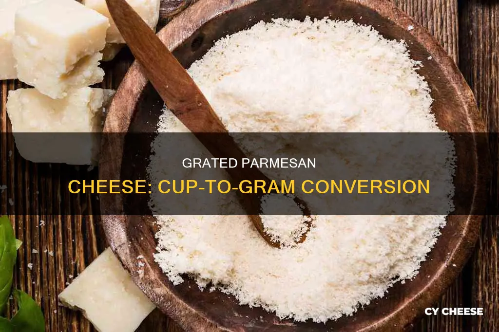 how many grams in 1 cup of grated parmesan cheese
