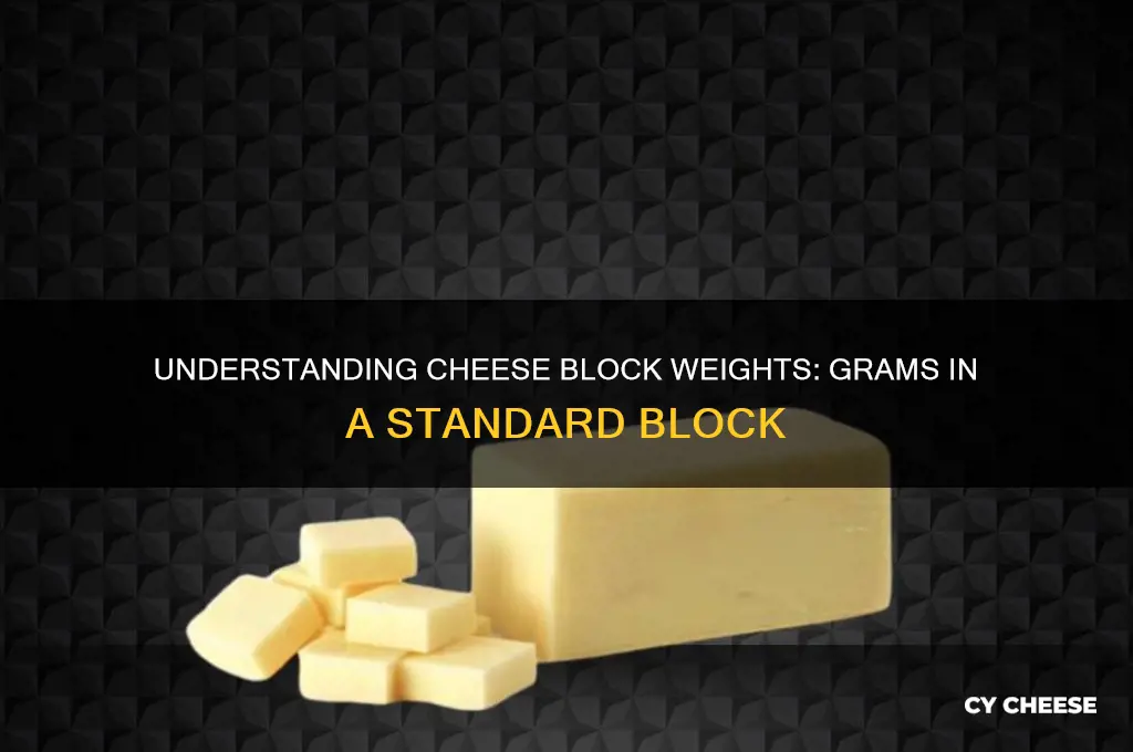 how many grams in a block of cheese