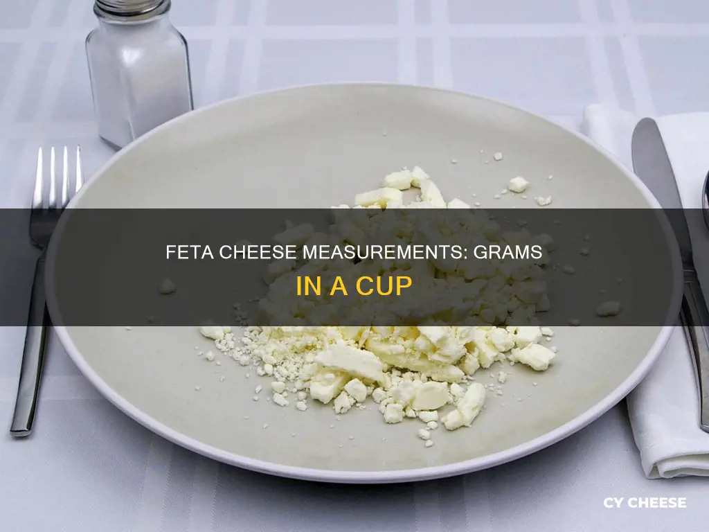 how many grams in a cup of feta cheese