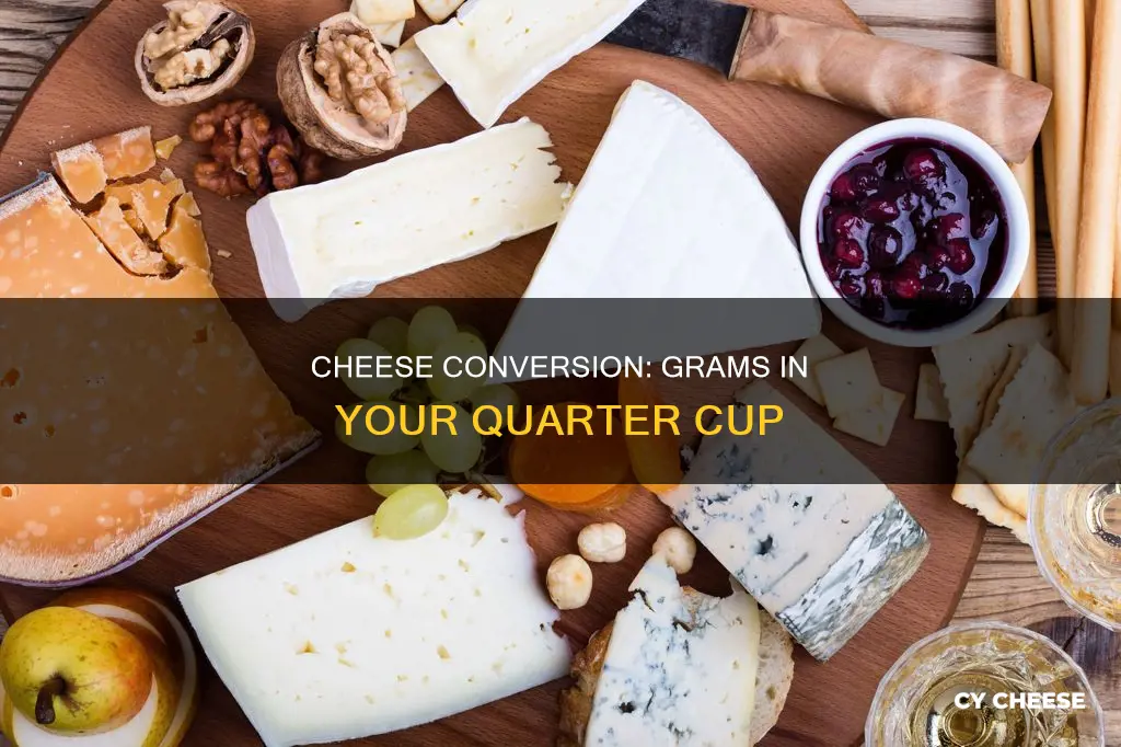 how many grams in a quarter cup of cheese