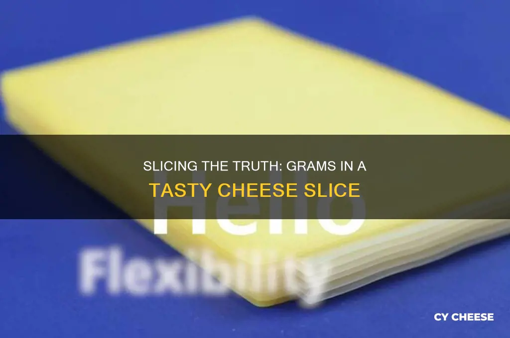 how many grams in a slice of tasty cheese