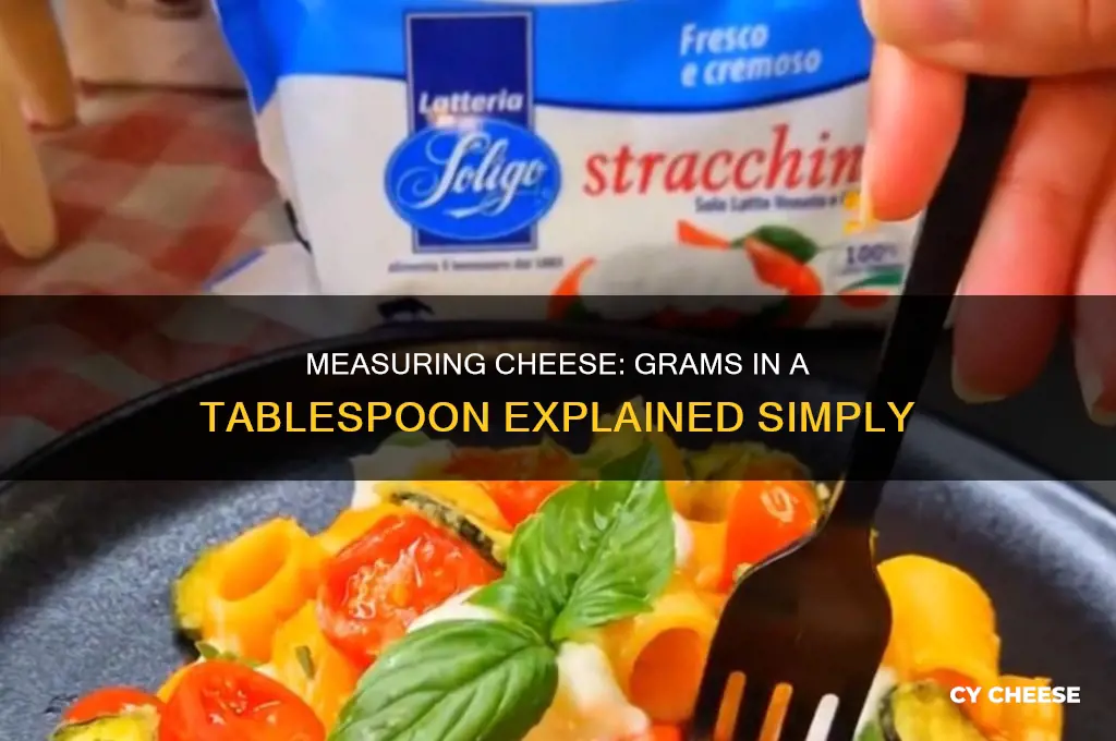 how many grams in a tablespoon of cheese