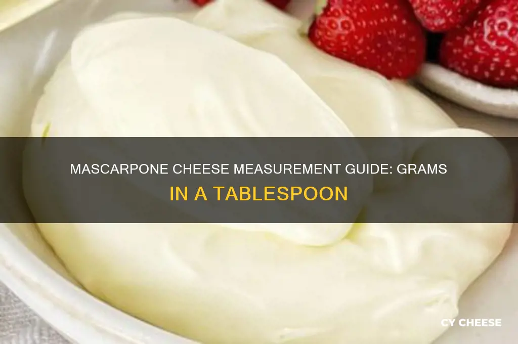 how many grams in a tablespoon of mascarpone cheese