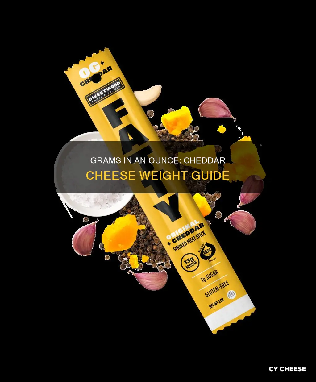how many grams in an ounce of cheddar cheese