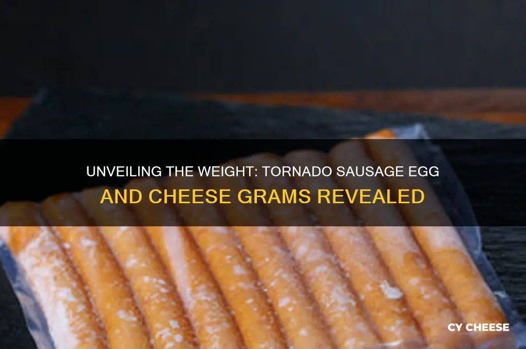 how many grams is 1 tornado sausage egg and cheese