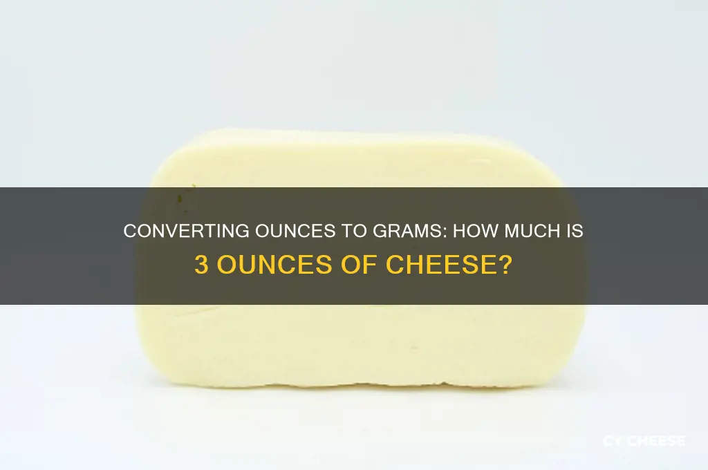 how many grams is 3 ounces of cheese