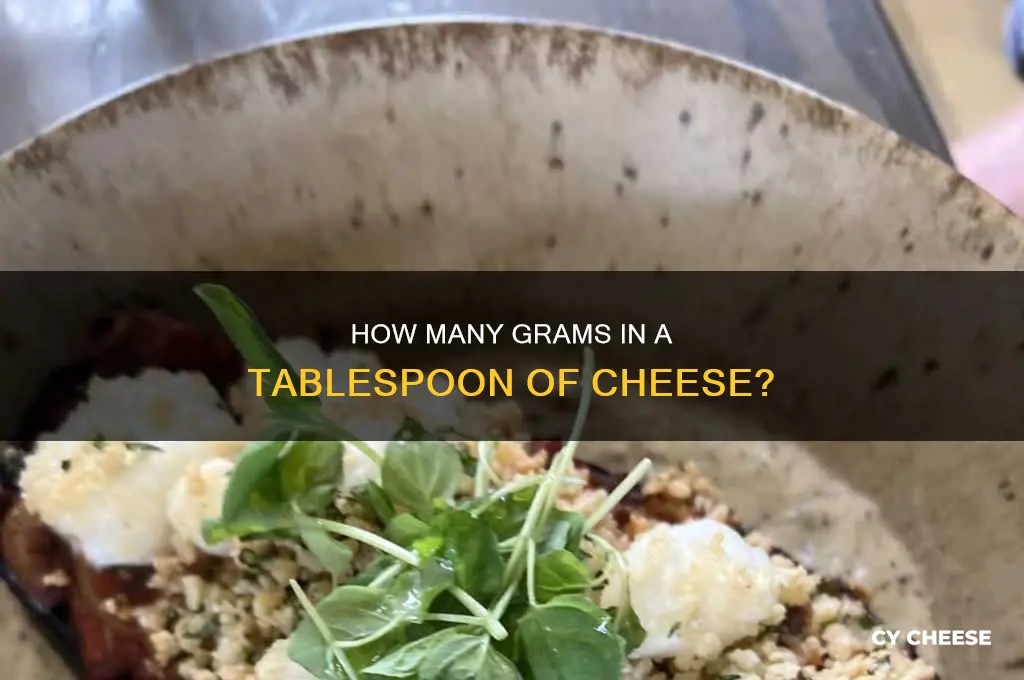 how many grams is a tbsp of cheese
