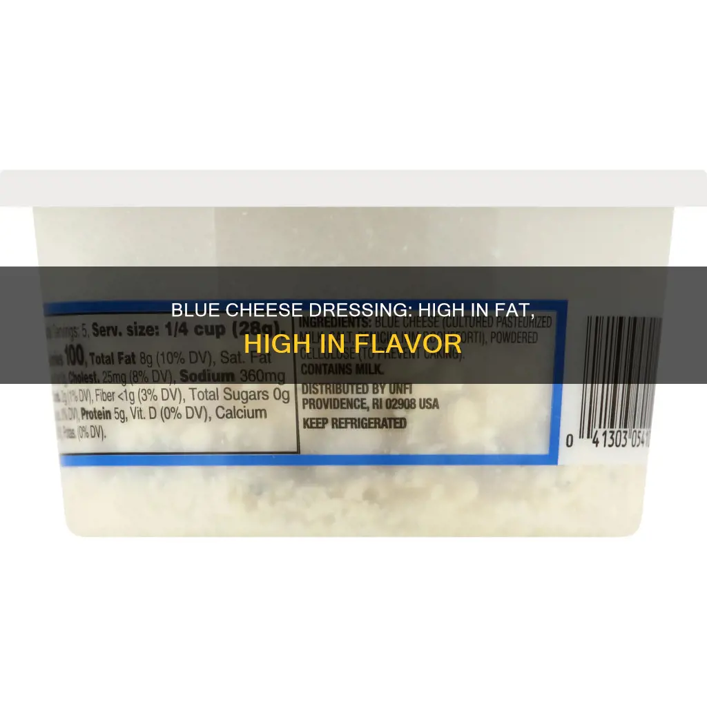 how many grams of fat does blue cheese dressing have