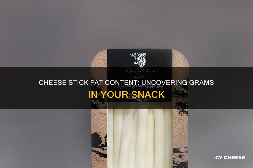 how many grams of fat in a cheese stick
