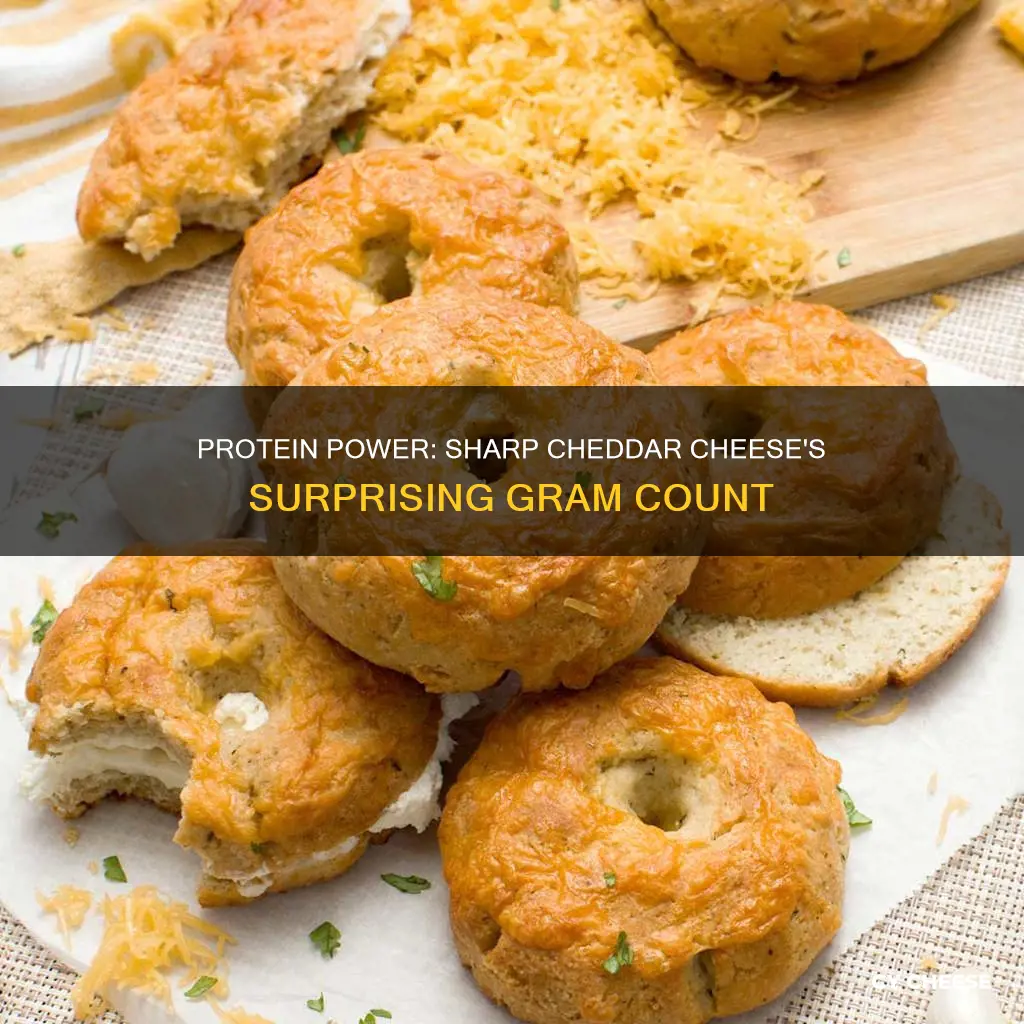 how many grams of protein in sharp cheddar cheese