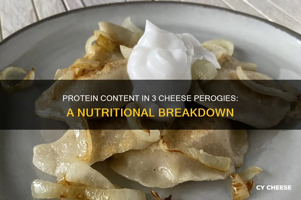 how many grams of protien are in 3 cheese perogis