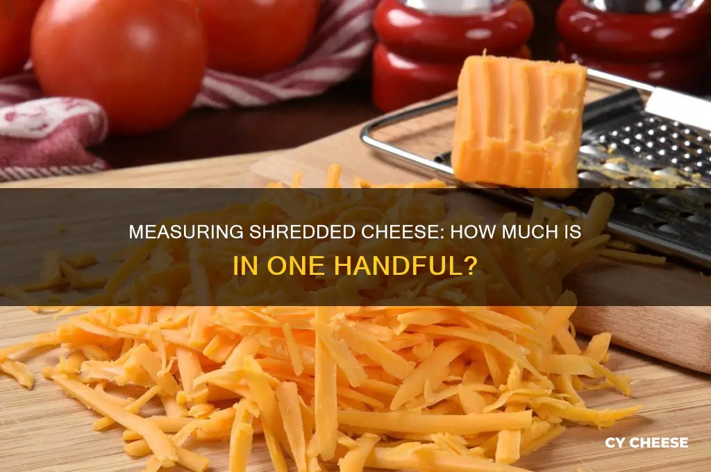 how many grams of shredded cheese in 1 handful