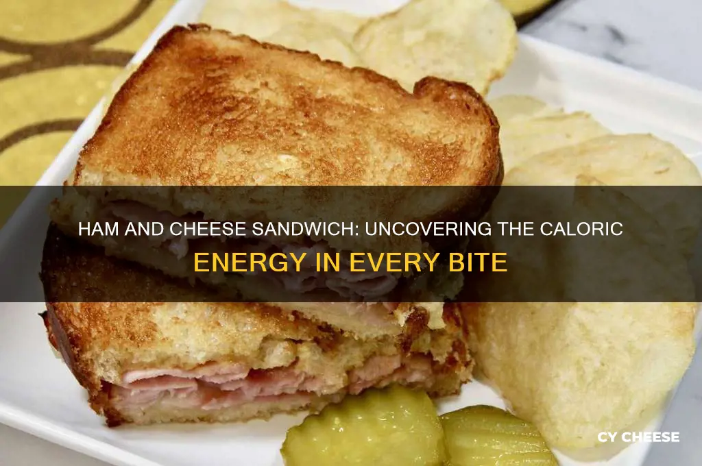 how many kj in a ham and cheese sandwich