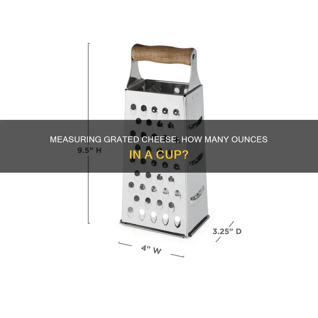 how many ounces are in a cup of graded cheese