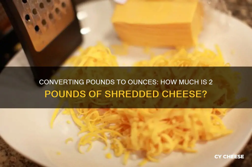 how many ounces i two pounds of shredded cheese