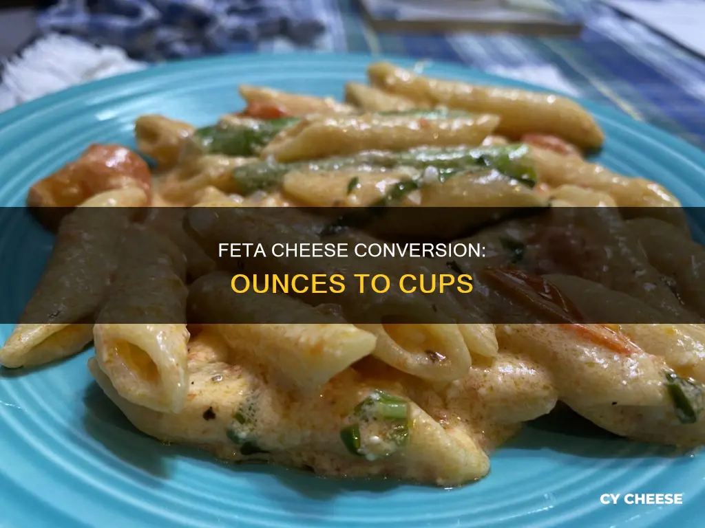 how many ounces in 1 2 cup crumbled feta cheese