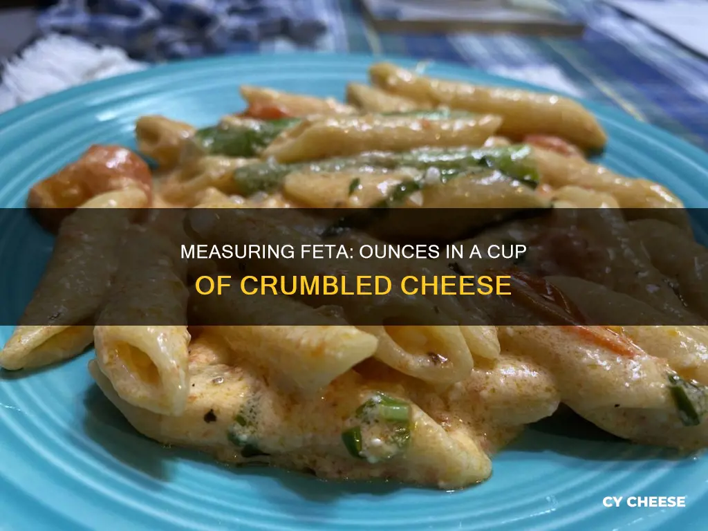 how many ounces in 1 4 cup feta cheese