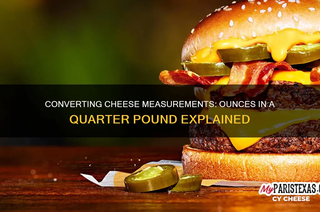 how many ounces in 1 4 pound of cheese