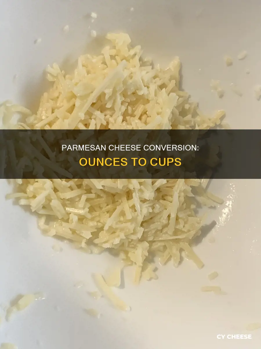 how many ounces in a cup of grated parmesan cheese