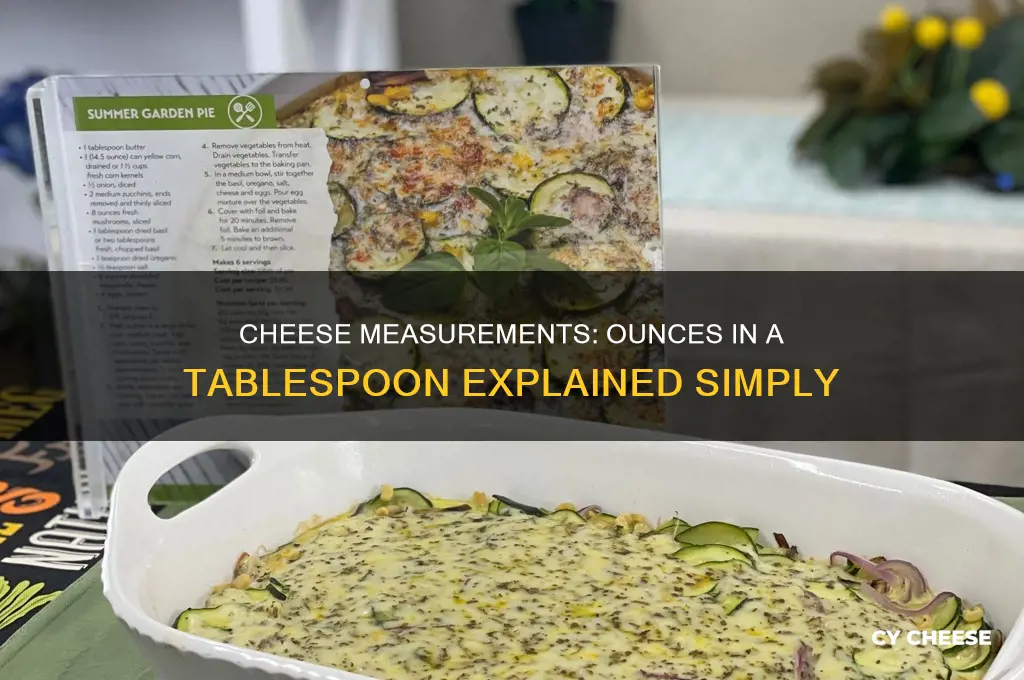 how many ounces in a tablespoon of cheese