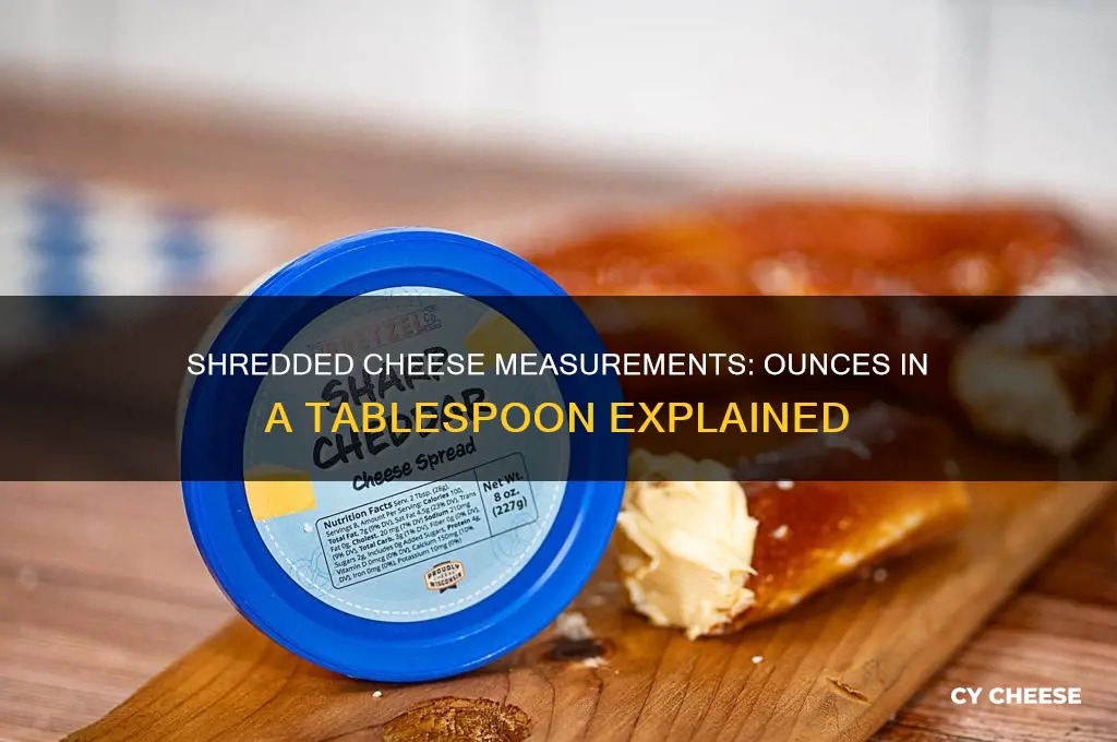 how many ounces in a tablespoon of shredded cheese