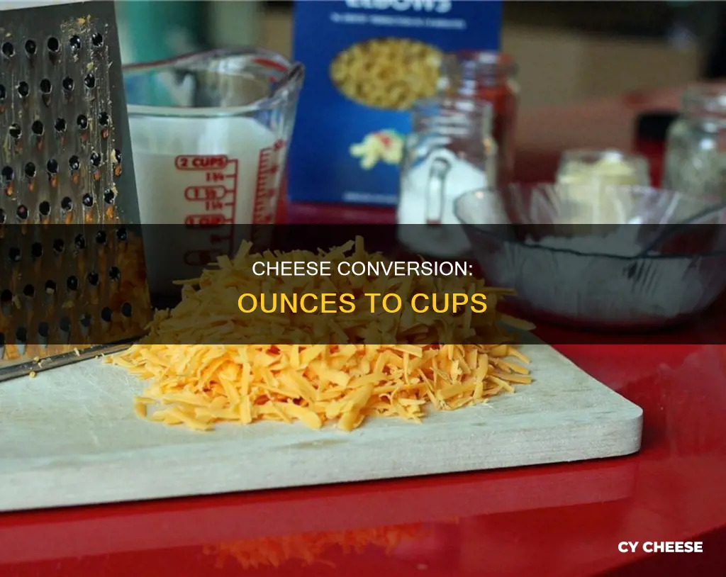 how many ounces in one cup of cheese