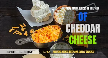 Cheddar Cheese: Ounces in Half a Cup