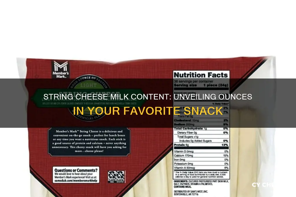 how many ounces of milk in string cheese
