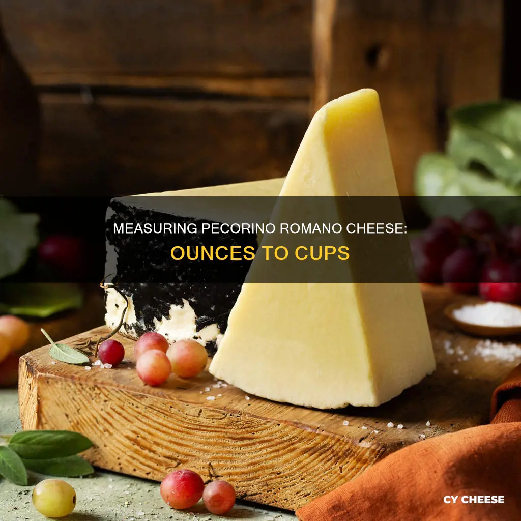 how many ounces of pecorino romano cheese in a cup
