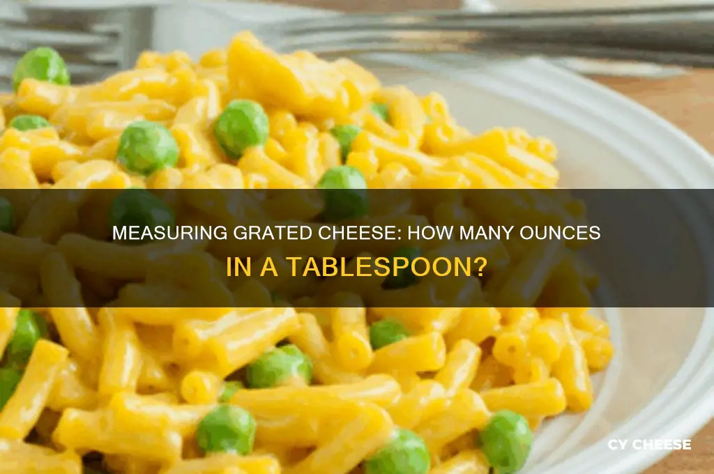 how many oz are in a tablespoon of grated cheese