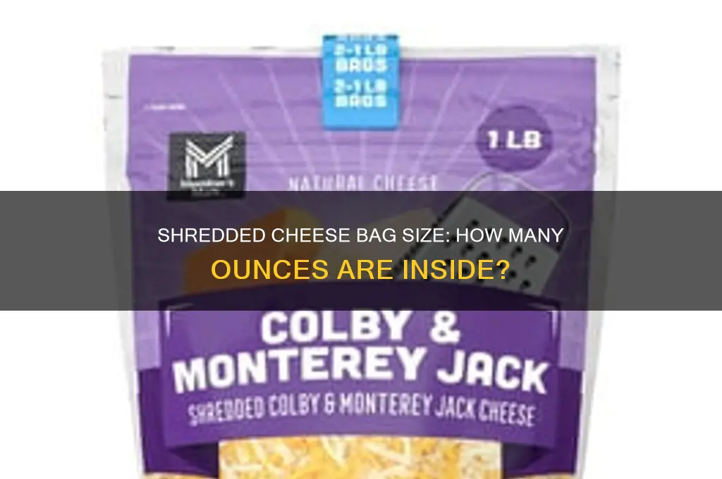 how many oz in a bag of shredded cheese