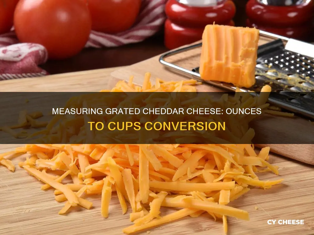 how many oz is 1 c grated cheddar cheese