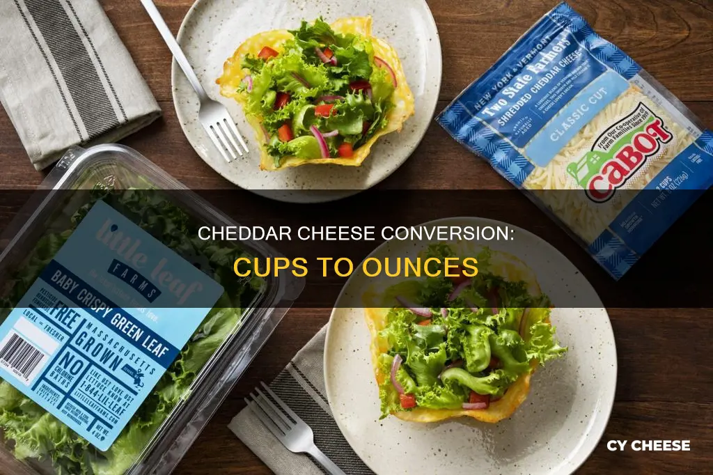 how many oz is 8 cup cheddar cheese