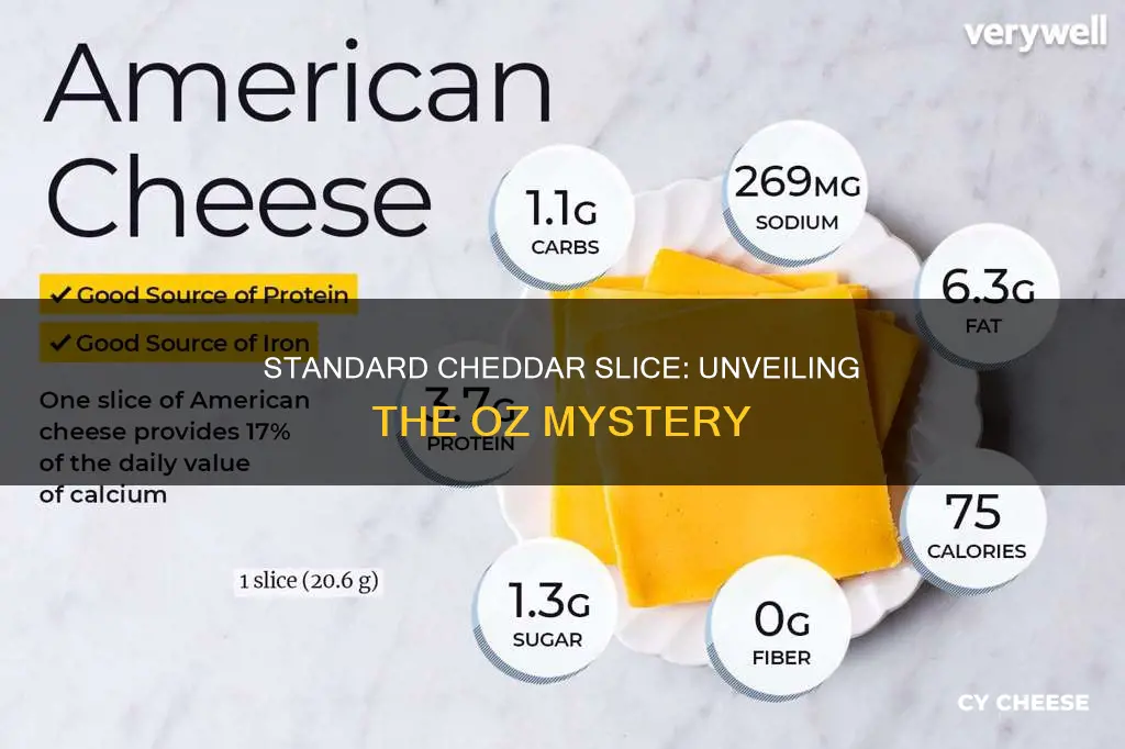 how many oz is a standard slice of chedder cheese