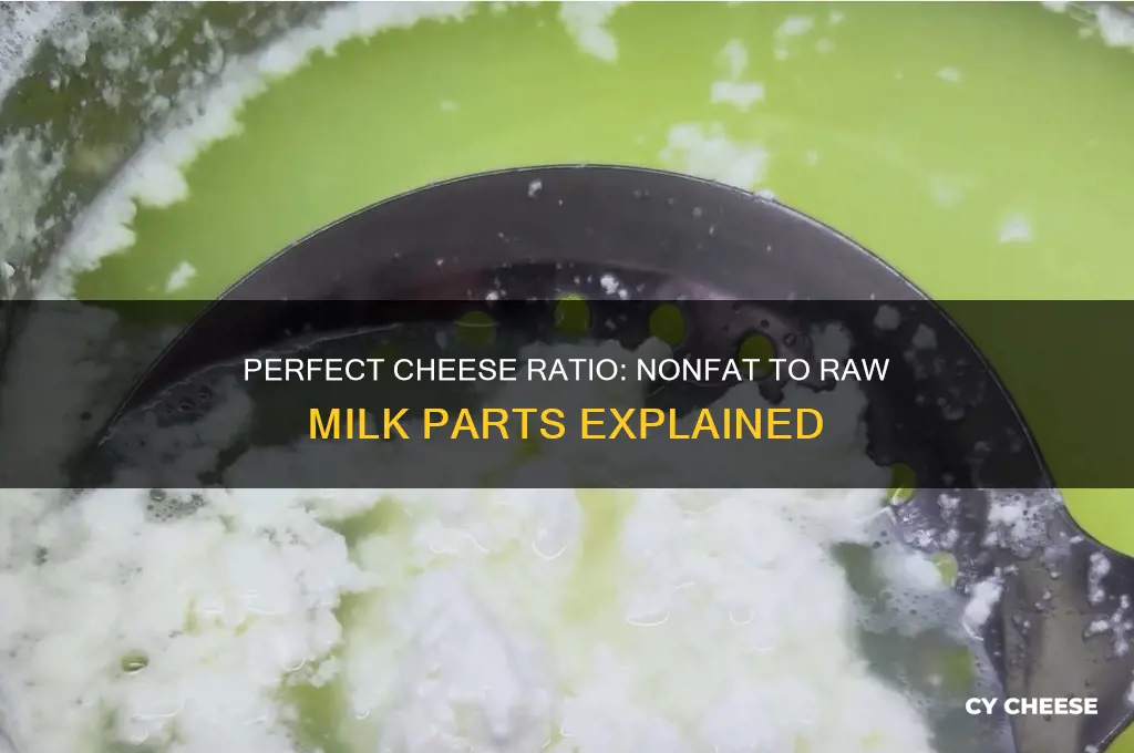 how many parts nonfat to raw milk for cheese