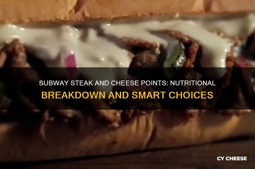 how many points in subway steak and cheese