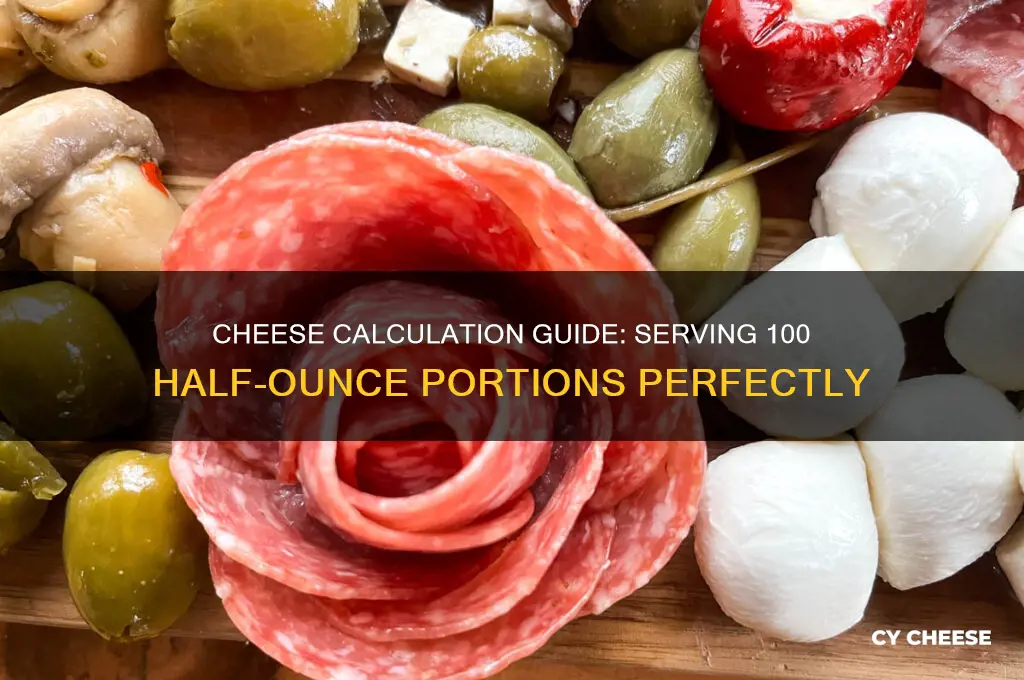 how many pound of cheese for 100 half ounces