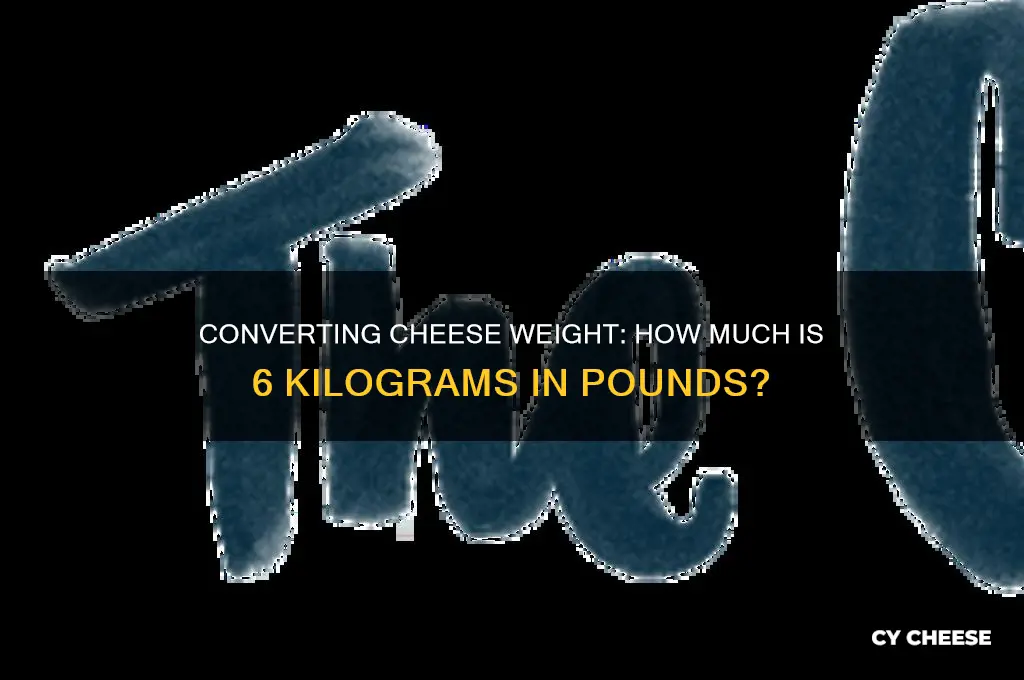 how many pounds does 6 kg of cheese weigh