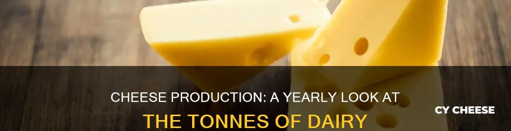 how many pounds of cheese are made inper year