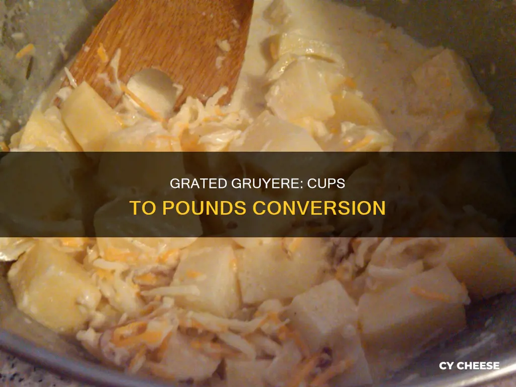 how many pounds of gruyere cheese for 2 cups grated