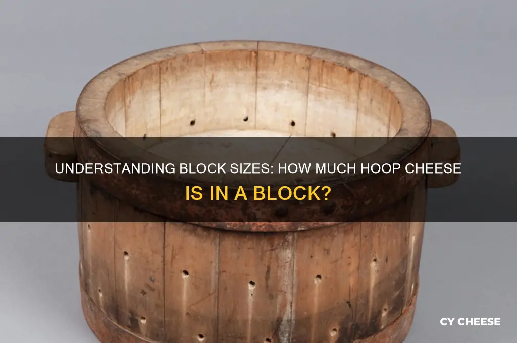 how many pounds of hoop cheese in a block