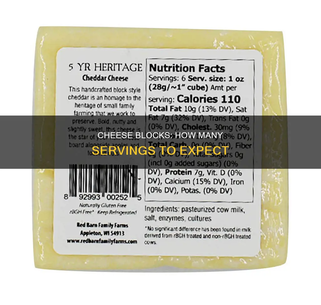 how many servings in a block of cheese