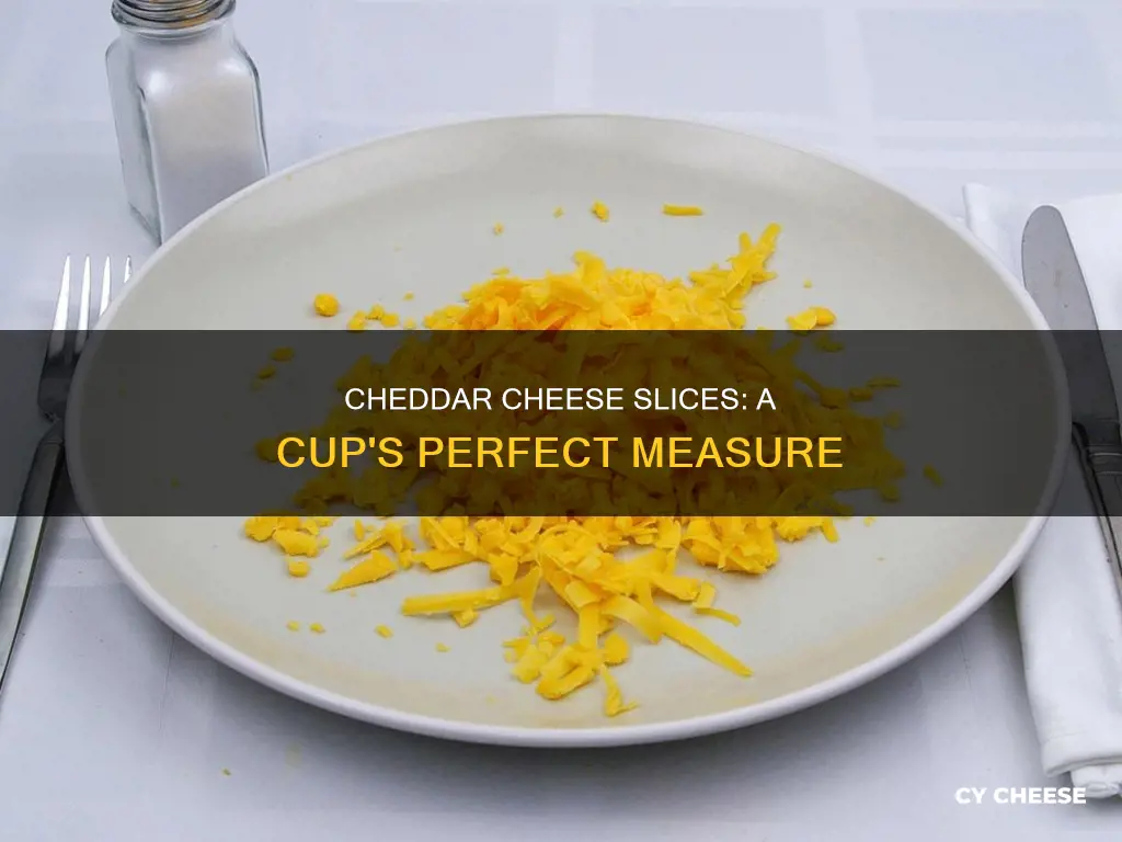 how many slices of cheddar cheese in a cup