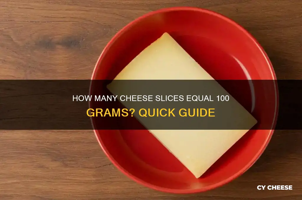 how many slices of cheese is 100 grams