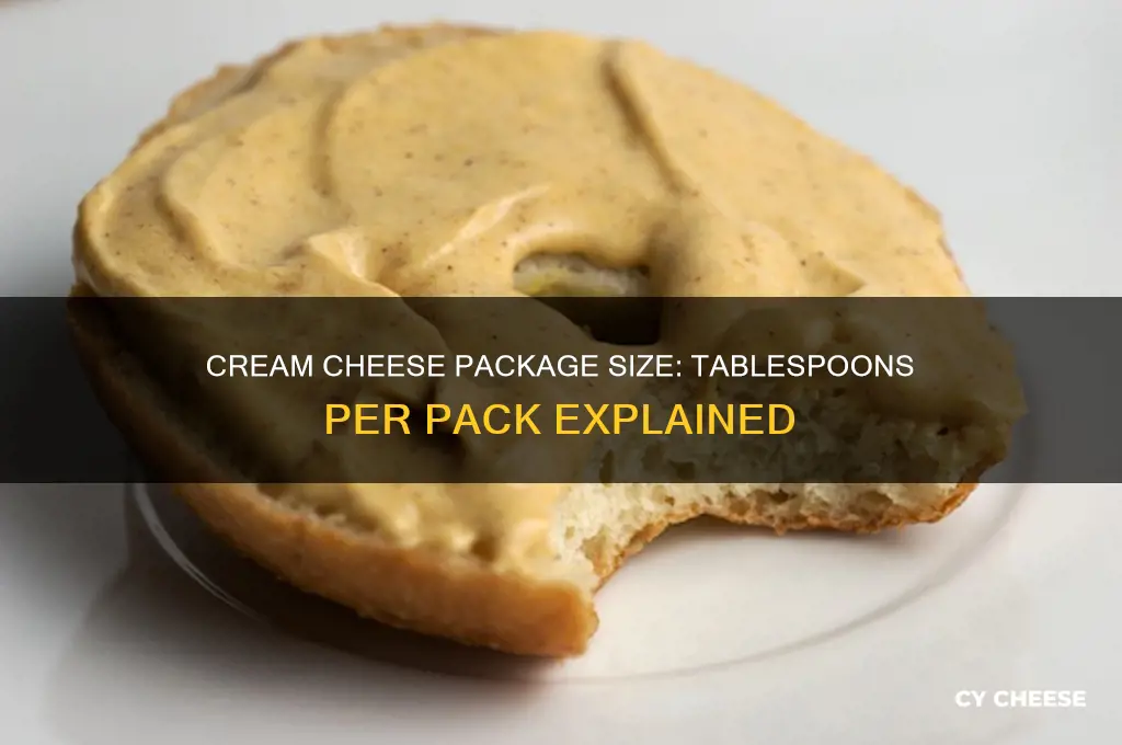 how many tablespoons are in a package of ccream cheese