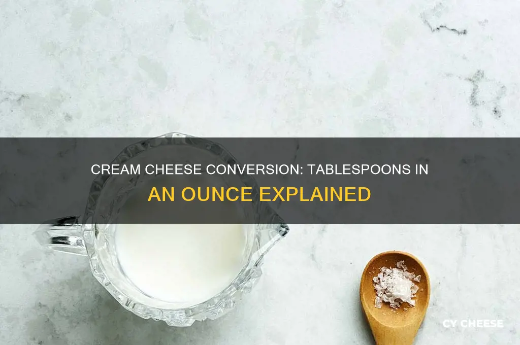 how many tablespoons in an ounce of cheam cheese