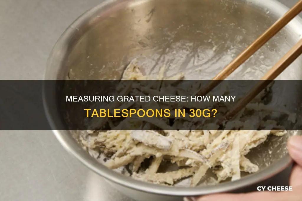 how many tablespoons is 30g of grated cheese