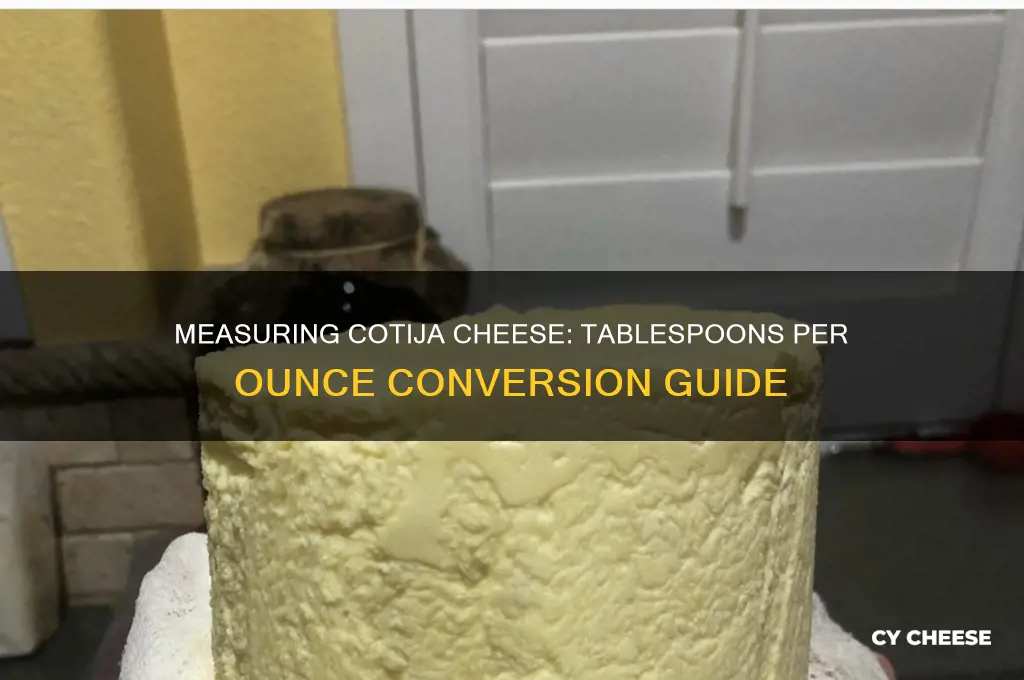 how many tablespoons of cotija cheese in an ounce