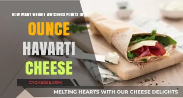 Havarti Cheese Weight Watchers Points: 1 Ounce Breakdown
