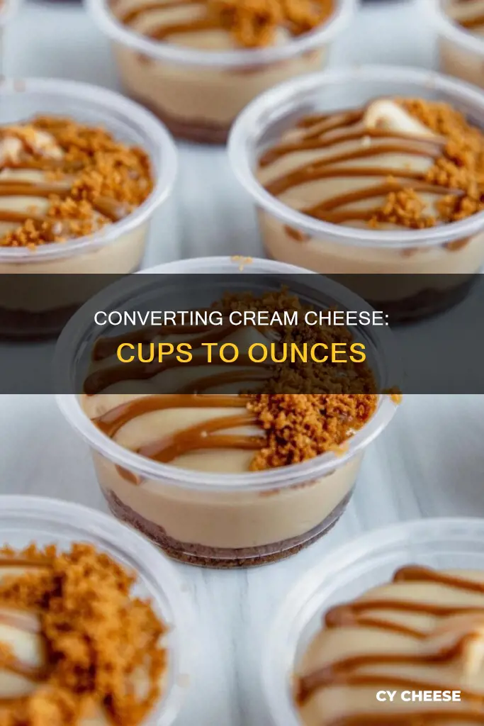 how mny ounces pf crram cheese is 1 4 cup